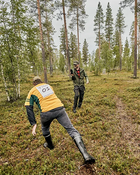 Eat Shoot Drive Another challenge requires contestants to hug as many trees as possible in one minute (Credit: Eat Shoot Drive)