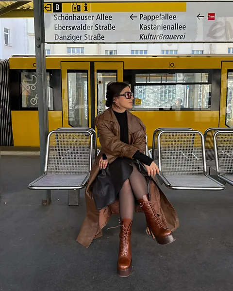 Amelie Stanescu Despite any awkwardness, Amelie Stanescu still takes selfies in public for social media (Credit: Amelie Stanescu)