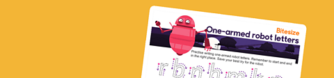 One armed robot letters worksheet