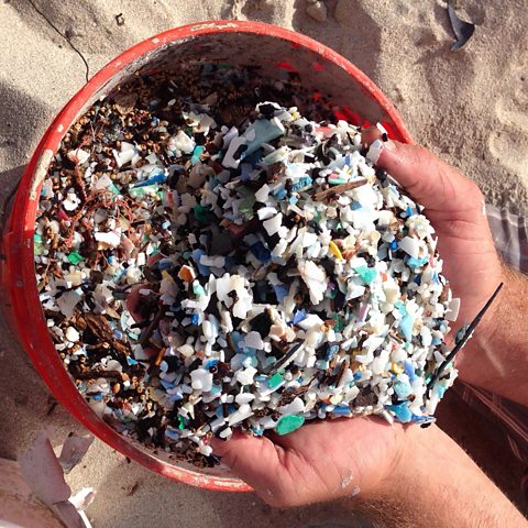 NOAA When exposed to sunlight, "photodegradation" causes plastic to break down into small pieces known as microplastics (Credit: NOAA)