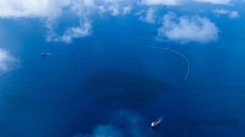 The Ocean Cleanup The Ocean Cleanup’s System 03 is capable of cleaning an area of the Great Pacific Garbage Patch the size of a football field every five seconds (Credit: The Ocean Cleanup)