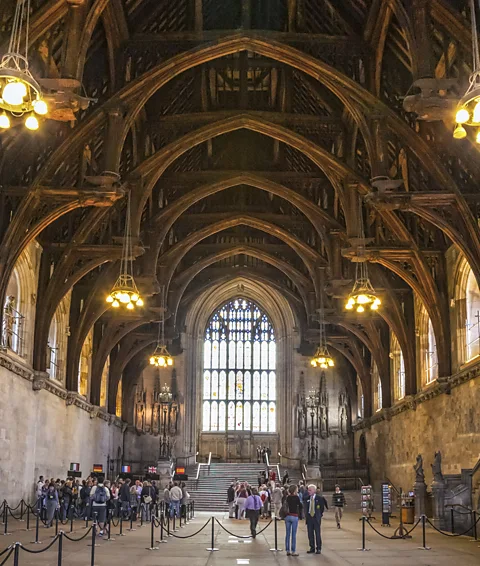 Pawel Libera/Getty Images The magnificent timber roof at Westminster Hall was commissioned by Richard II in 1393 (Credit: Pawel Libera/Getty Images)