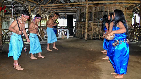 Alamy Tsantsa made by the Shuar ethnic group, who live in the Ecuadorian and Peruvian Amazon, have now been taken off display at the Pitt Rivers Museum in the UK (Credit: Alamy)