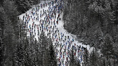 Xinhua/Alamy The tunnel has become a popular place for people to train for the Vasaloppet (Credit: Xinhua/Alamy)