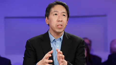 Getty Images Andrew Ng, founder of DeepLearning.AI, during a panel session at the World Economic Forum