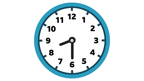 An analogue clock showing 8:30