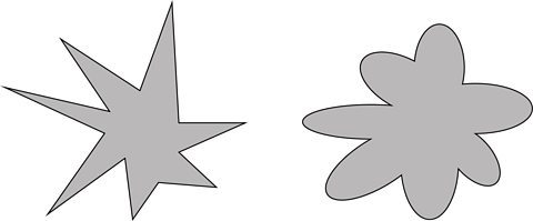 Two abstract grey shapes. One spiky and rounded.