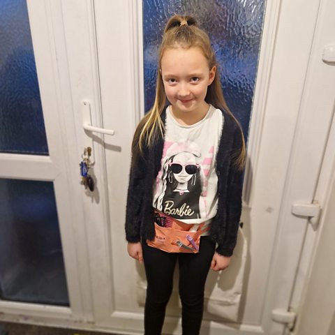 young girl dressed as a hairdresser 