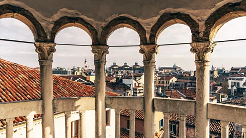 heinstirred/Getty Images Head up the dazzling spiral staircase of the Venetian Gothic Palazzo Contarini del Bovolo to see Mazzola's favourite panorama of Venice (Credit: heinstirred/Getty Images)
