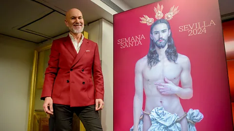 Getty Images There's been social media out-cry about a poster featuring a handsome, young Jesus (Credit: Getty Images)