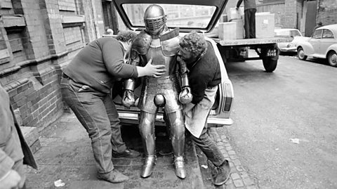 Getty Images A replica of Henry VIII's suit of armour being loaded into a car (Credit: Getty Images)