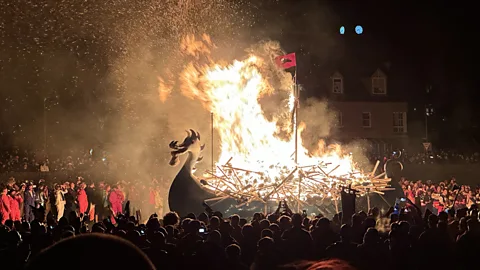 Daniel Stables The burning of the Viking ship symbolises the return of the light after winter (Credit: Daniel Stables)