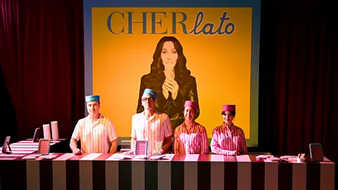 Getty Images The four stand in front of the Cher Gelato sign (Photo credit: Getty Images)