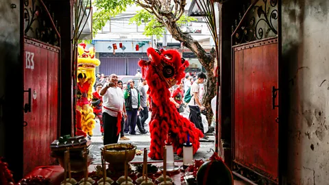 Getty Images Lunar New Year in Indonesia is a unifying festival that reflects the national motto,Bhinneka Tunggal Ika", meaning "Unity in Diversity; (Credit: Getty)
