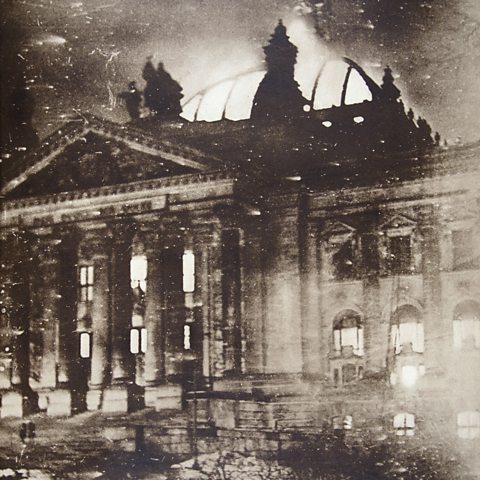 The Reichstag on fire, February 27 1933