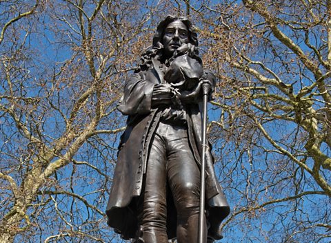 A statue of the 17th century Bristol merchant, Edward Colston.