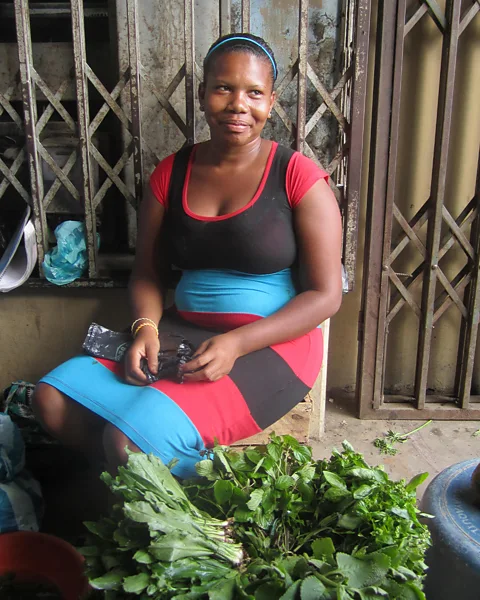 Pilar Egüez Guevara A local Esmeraldan woman sits for a portrait as she sells local, indigenous herbs at market (Credit: Pilar Egüez Guevara)