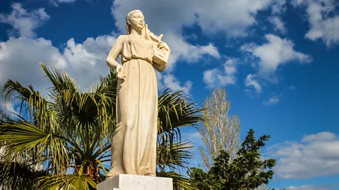 Alamy A statue of Sappho stands in the village of Mytilene in Lesbos (Credit: Alamy)
