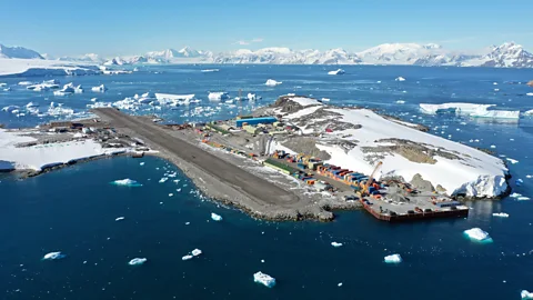 British Antarctic Survey Although the snow and sea can disappear during the summer months at Rothera Research Station, in winter it becomes effectively cut off (Credit: British Antarctic Survey)