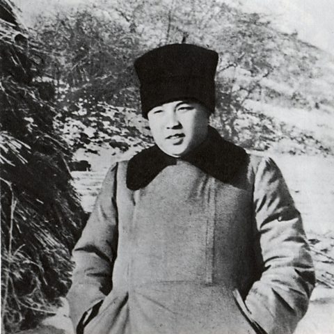 Photo of Kim Il Sung in North Korea during the Korean War