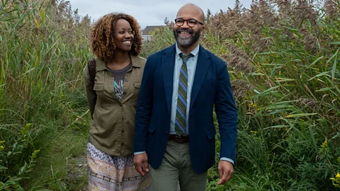 Orion Pictures A still of actors Jeffrey Wright and Erika Alexander in American Fiction