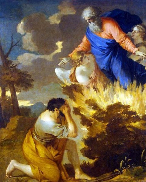 A depiction of Moses and the burning bush