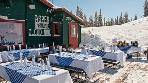 Alamy has been a ski resort in the United States for many years. "european" – Like a Bavarian beer garden – to appeal to a specific demographic (Credit: Alamy)