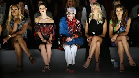 Getty Images In her 90s, Apfel became a regular on the front row – pictured here at New York fashion week, 2016 (Credit: Getty Images)