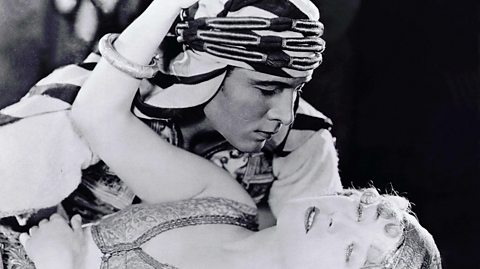 Cinema: Rudolph Valentino, one of the era's most popular actors, in 'Son of the Sheik' (1926).