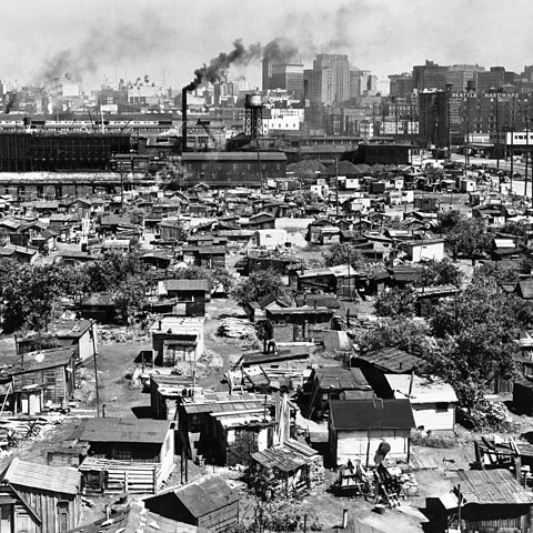 A 'Hooverville' shantytown in Seattle, Washington. Photographed In March 1933.