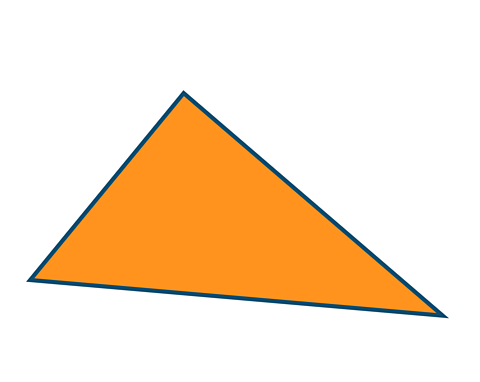 An image of an orange triangle with a purple outline.