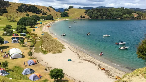 Sascha B/Getty Images View of campsite on Urupukapuka Island, Bay of Islands, New Zealand