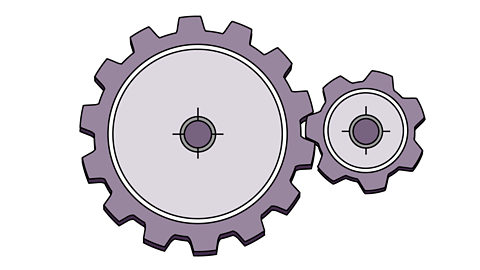 Small and large interlocking gears