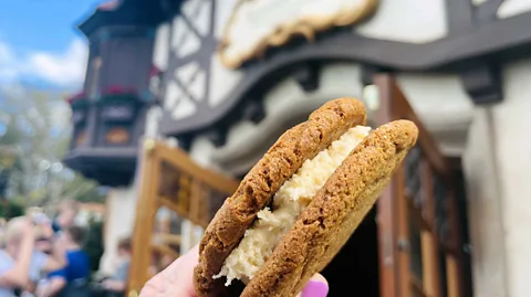 Carly Caramanna Karamell-Kuche at EPCOT's Germany pavilion makes Spence's favourite sweet Disney treat; the Gingerbread Salted Caramel Cookie Sandwich (Credit: Carly Caramanna)