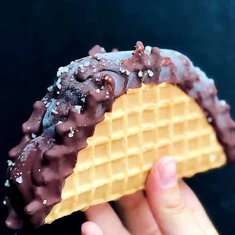 Artisanal ice cream brand Salt & Straw teamed up with Taco Bell to create a nostalgic chocolate taco (Images: Courtesy of Salt & Straw)