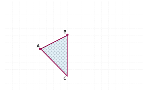 Triangle on graph paper - labelled A, B and C