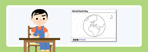 World Earth Day colouring sheet