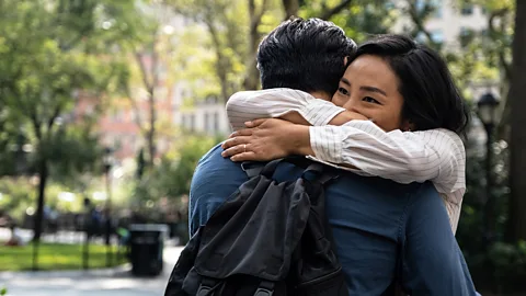 A24 In Past Lives, Nora Moon (Greta Lee) reconnects as an adult with her childhood best friend (Teo Yoo) (Credit: A24)