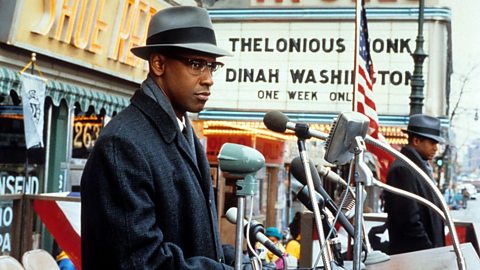 Denzel Washington as Malcom X.