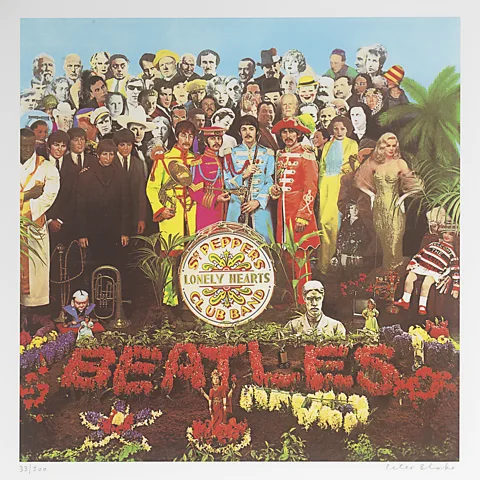 Image of screenprint courtesy of Bonhams Blake's iconic cover for The Beatles' album Sgt Pepper's Lonely Hearts Club Band (1967) is his best known work (Credit: Image of screenprint courtesy of Bonhams)