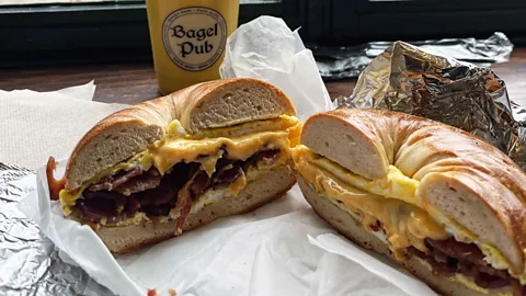 Eva Sandoval Bagel Pub has delicious bagels and a wild variety of cream cheese flavours to schmear on them (Credit: Eva Sandoval)