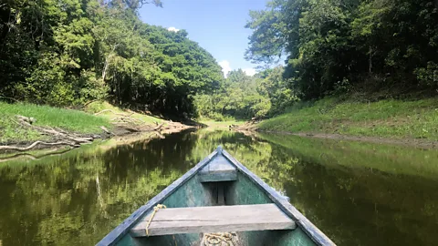 Brendan Sainsbury The only way to get to Puerto Nariño is via a two-hour boat trip along the Amazon River (Credit: Brendan Sainsbury)