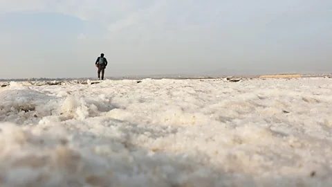 Nicola Mari The barren landscape found in parts of Cyprus, like this ancient salt lake, could hold clues to the origin of the planet Mercury (Credit: Nicola Mari)