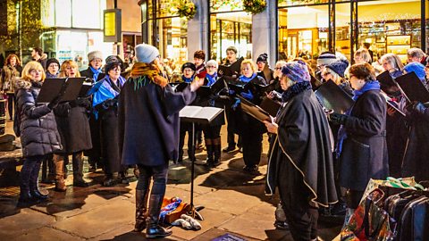 Christmas carolers