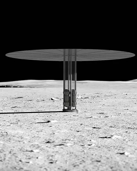 Nasa A micro nuclear reactor will have to be light and robust enough to travel 384,400km (238,000 miles) and then be ready for use (Credit: Nasa)