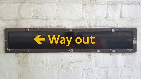 A 'way out' sign 