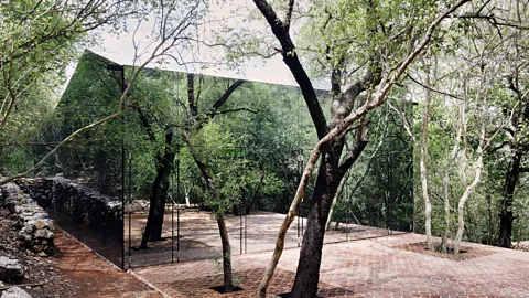 Rory Gardiner/ Tatiana Bilbao Estudio In the forest of Monterrey, Mexico, Los Terrenos is built from rammed earth and clay bricks that let rainwater seep into the soil (Credit: Tatiana Bilbao Estudio)
