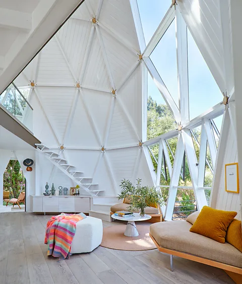 Otto With no 90-degree angles, the geodesic dome in the Santa Monica mountains, California, is bathed in sunlight from triangular windows that regulate heat (Credit: Otto)