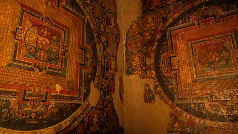 Tulsi Rauniyar Increased rainfall in the region damaged the monasteries' ancient wall paintings (Credit: Tulsi Rauniyar)