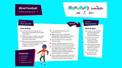 Activity card: blind football 5-7